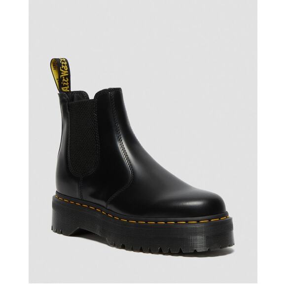 Dr. Martens 2976 Smooth Leather Platform Chelsea Boots Black Size 8 Women - Picture 1 of 8
